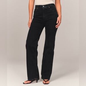 Abercrombie & Fitch Women’s High Rise 90s Relaxed Jean Black CURVE LOVE